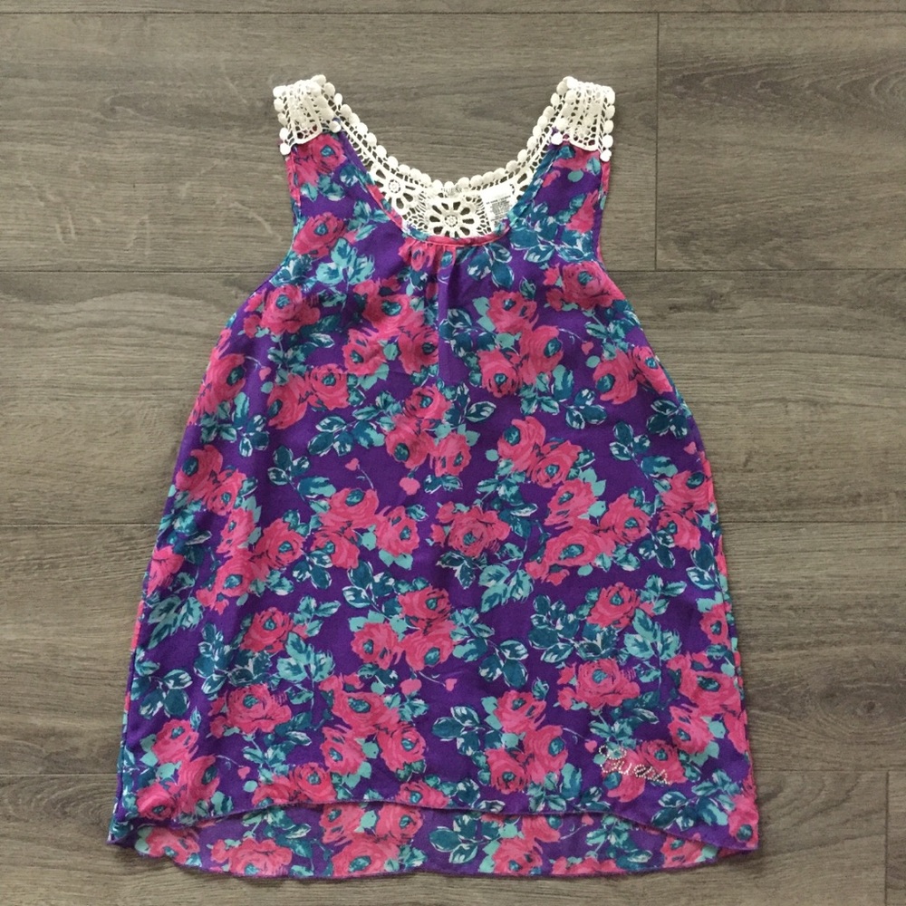 Guess Kids Floral Sheer Halter Top Size L (14)